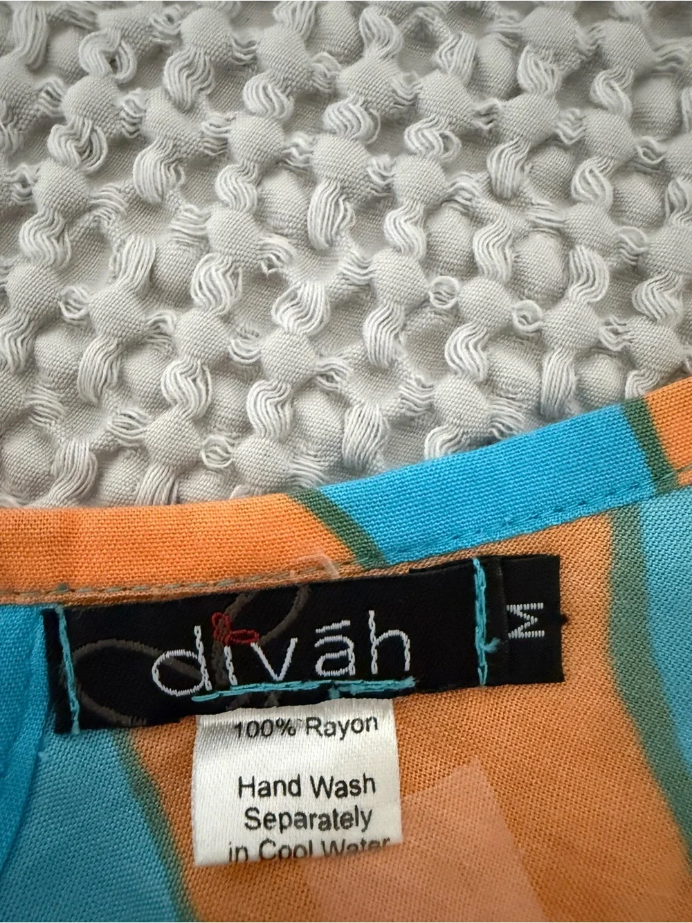 Diva Turquoise & Orange Abstract A-Line Sundress women’s size M